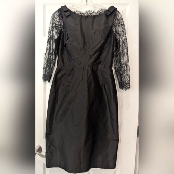 Teri Jon Black Lace Sheath Cocktail Silk Midi Dress Size 6 Bow Witchy Whimsical - www.armafbd.com Teri Jon Black Lace Sheath Cocktail Silk Midi Dress Size 6 Bow Witchy Whimsical - www.armafbd.com